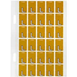 Avery Alphabet Coding Label L Top Tab 20x30mm Mustard Pack of 150