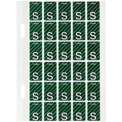 Avery Alphabet Coding Label S Side Tab 20x30mm D Green Pack of 150