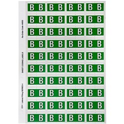 Avery Alphabet Coding Label B Side Tab 25x42mm D Green Pack of 240