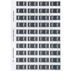 Avery Alphabet Coding Label E Side Tab 25x42mm Grey Pack of 240