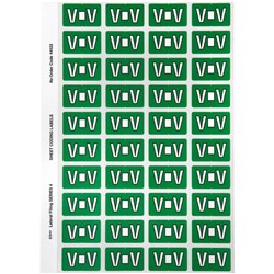 Avery Alphabet Coding Label V Side Tab 25x42mm D Green Pack of 240