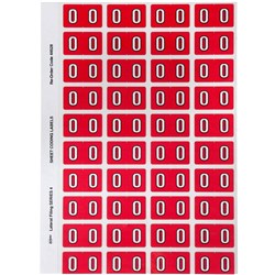 Avery Numeric Coding Label 0 Side Tab 25x42mm Red Pack of 240