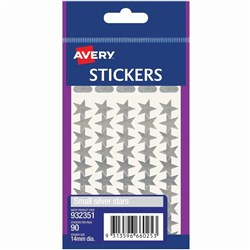 AVERY STICKER HANDIPACKS Small Silver Stars B Pack