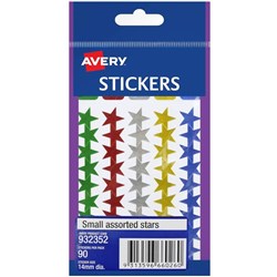 AVERY STICKER HANDIPACKS Small Stars Assorted B Pack