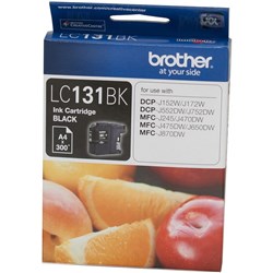 BROTHER LC131BK BLACK INKJET CARTRIDGE 300 Pg