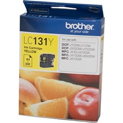 BROTHER LC131C YELLOW INKJET CARTRIDGE 300Pg