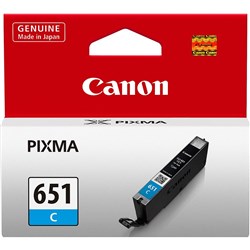 CANON INKJET CLI651C CARTRIDGE Cyan iP7260 MG6360 MG5460 651