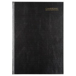 CUMBERLAND CLASSIC DIARY 2 Days To Page Casebound A4 Black