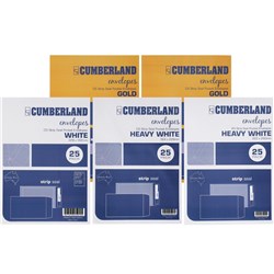 CUMBERLAND ENVELOPES PACK 25 B4 Strip Seal White 100g
