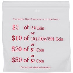 CUMBERLAND COIN BAG RESEALABLE PRINTED 110 x 100 PK100