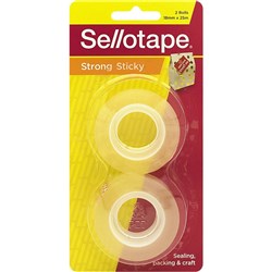 Sellotape Sticky Tape 2 Rolls 18mmx25m Clear
