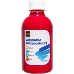EC WASHABLE WATERCOLOUR PAINTS 250ml Red