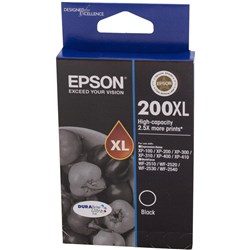 EPSON 200 BLACK H/YIELD INK CARTRIDGE XL