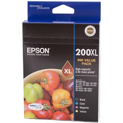 EPSON 200 HIGH YIELD VALUE PACK - BLACK, CYAN, MAGENTA YELLOW