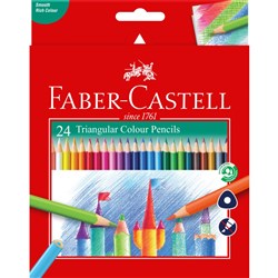 FABER-CASTELL TRI GRIP PENCILS Coloured Asst Pack of 24