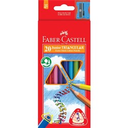 FABER-CASTELL JR TRI PENCILS Jr Triangular Assorted Pack of 20
