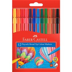 FABER-CASTELL PLAYSAFE MARKERS Assorted Pack of 12