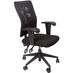 BLACK MESH OPERATOR CHAIR MEDIUM BACK