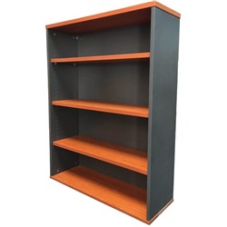 RAPID WORKER BOOKCASE CHERRY & IRONSTONE 1200H x 900W x 300