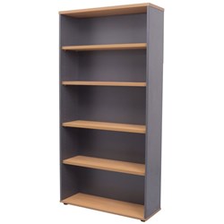 RAPID WORKER BOOKCASE BEECH & IRONSTONE 1800H x 900W x 300