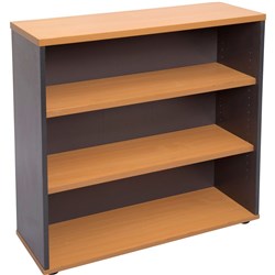 RAPID WORKER BOOKCASE BEECH & IRONSTONE 900H x 900W x 300D