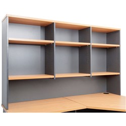 RAPID WORKER HUTCH  BEECH & IRONSTONE 1800W x 1070H x 315D
