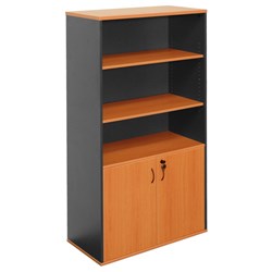 RAPID LOCKING SHELF WALL UNIT HALF DOOR 1800H X 900W  X 450D CHERRY & IRONSTONE