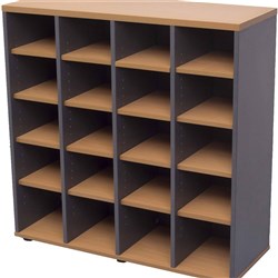 PIGEON HOLE UNIT BEECH & IRONSTONE 1040h x 1040w x 380d