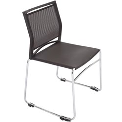 STACKABLE VISITORS CHAIR BLACK MESH BACK