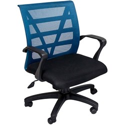 BLUE MESH BACK OPERATOR CHAIR WITH ARMS
