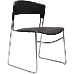 ZOLA CHAIR STACKING BLACK PLASTIC CHROME BASE