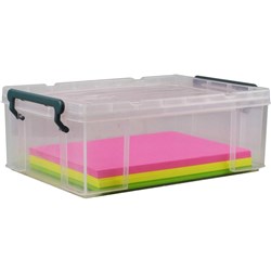 ITALPLAST 10 LITRE STACKA PLASTIC STORAGE BOX W/ SECURE LID 365L x 255W x 135H