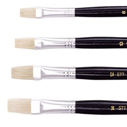 Jasart Hog Bristle Series 577 Flat Brush Size 14 Pack of 12