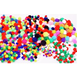 JASART POM POMS Glitter Assorted Size Pk200