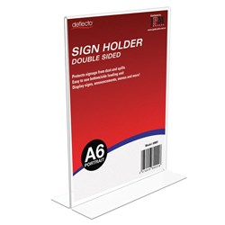 DEFLECTO SIGN MENU HOLDER A6 PORT T SHAPED DOUBLE SIDED