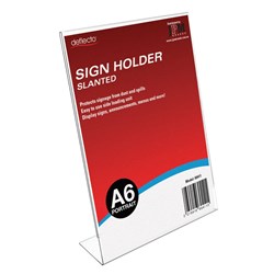 DEFLECTO SIGN MENU HOLDER A6 SLANTED PORTRAIT