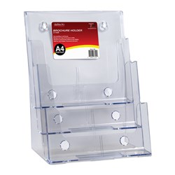 DEFLECTO 3 TIER FREESTANDING WALL MOUNTABLE A4 BROCHURE HOLDER