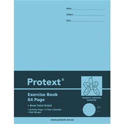 PROTEXT EXERCISE BOOK 225X 175mm8mm Ruled 64pgs Butterfly