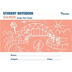 WRITER STUDENT NOTE BOOK Salmon 32 Page Plain