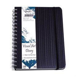 QUILL PREMIUM VISUAL ART DIARY A5 125gsm 120 Page Black