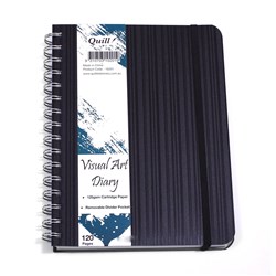 QUILL PREMIUM VISUAL ART DIARY A4 125gsm 120 Page Black