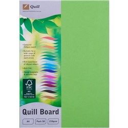 CARD- QUILL A4 XL BOARD 210GSM LIME PKT