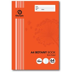 OLYMPIC BOTANY BOOK A4 8mm RULED 64PG