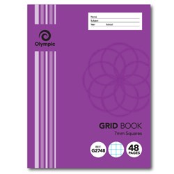 OLYMPIC GRID EXERCISE BOOKS 48Page 7mm Quad 225x175mm
