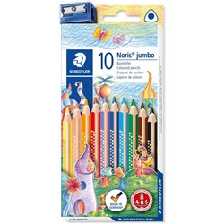 NORIS CLUB TRIANGULAR PENCILS Jumbo Colour Asst 10 S Shrpnr