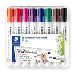 STAEDTLER 351 WHITEBOARD MKR Bullet Point Wlt8 Assorted