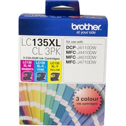 BROTHER LC135XL H/Y VALUE PACK Cyan,Magenta,Yellow High Yield