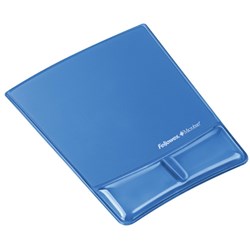 FELLOWES WRIST SUPPORT & MOUSE PAD Gel Clear Blue