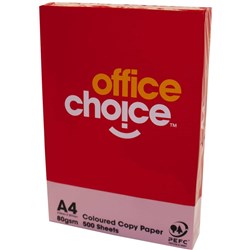 OFFICE CHOICE TINTS PINK A4 COPY PAPER 80GSM