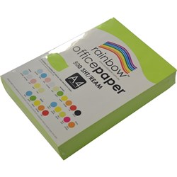 RAINBOW 80GSM OFFICE PAPER A4 Fluoro Green Ream of 500